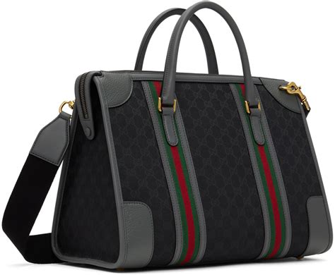 bauletto gucci 2018|Gucci: Black & Gray Bauletto Duffle Bag .